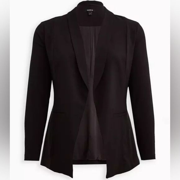 torrid Jackets & Blazers - NWT Torrid Longline Crepe Blazer Black Size 3 XXXL Equal To 22 24